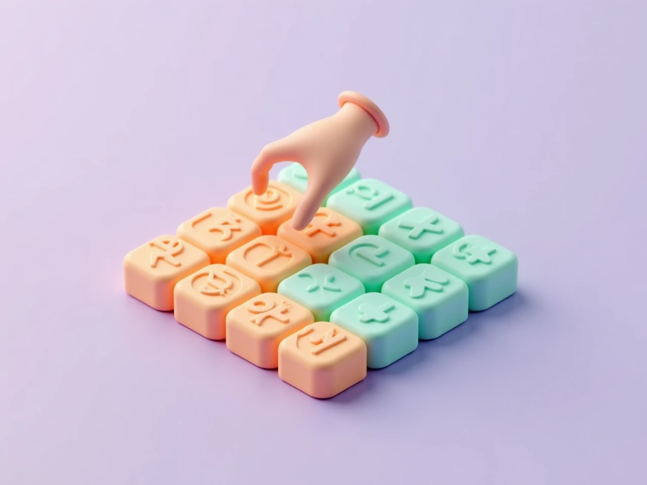 Isometric puzzle board with income and expense tiles